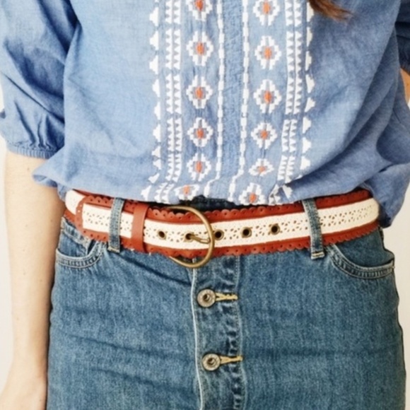 Accessories - Faux leather & lace belt-LC